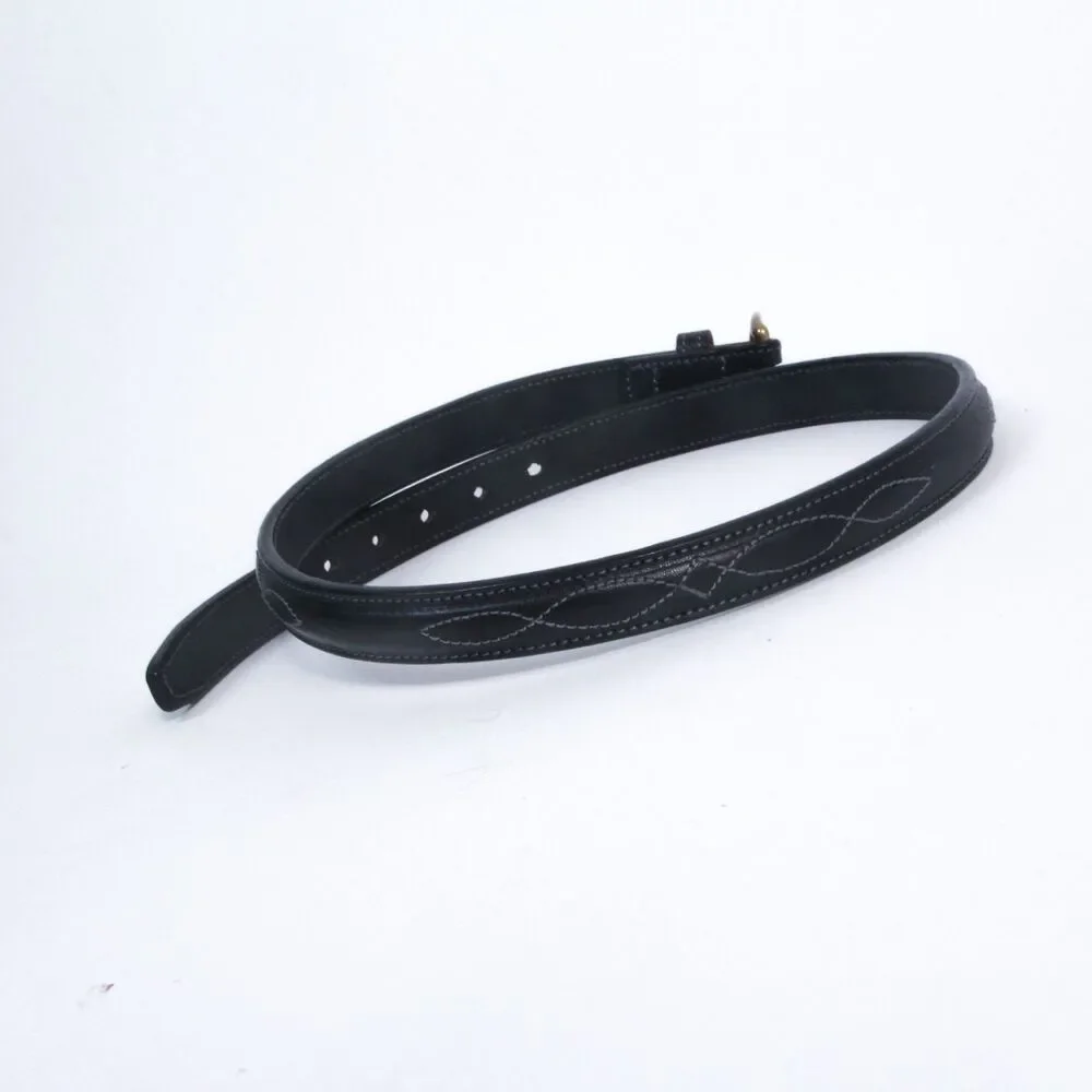 Tory English Bridle Leather Raised Fancy Stitch Black Belt Riding Show Belt 36